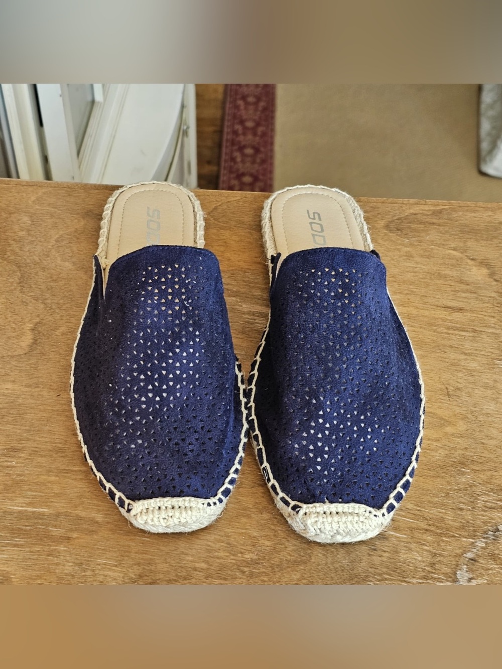 Soda Navy Perforated Suede Espadrille Slip-On